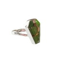thumbnail image 1 of Green Copper Turquoise Ring, Natural Turquoise Ring, December Birthstone, Womens Ring, Coffin Ring, 925 Sterling Silver, Christmas, Handmade, Statement Jewelry, Coffin Shape Gemstone Ring, 1 of 6