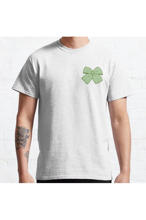 Green Coquette Bow With Polka Dots Classic T-shirt