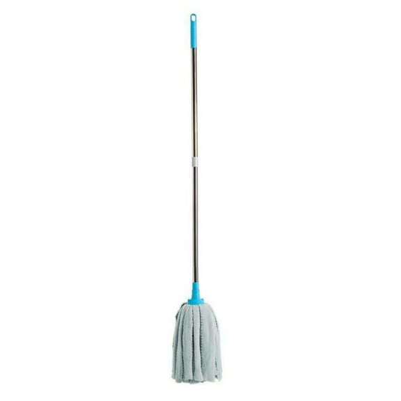 Green Coral Fleece Mop With Stainless Steel Handle, Thick Absorbent Round Head For Floor Cleaning, Easy Wring