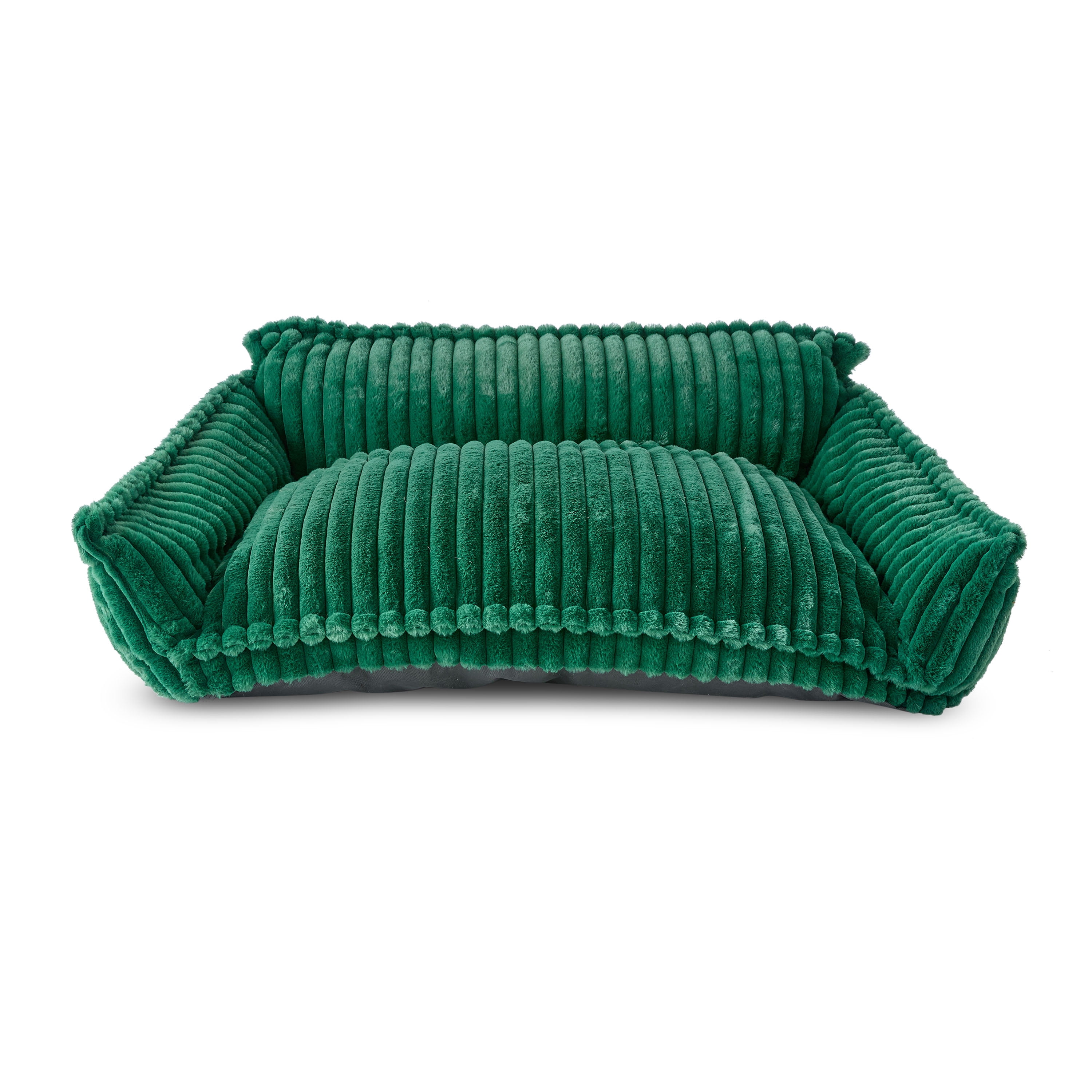 Vibrant Life Large Plush Cord Sofa Style Dog Bed, Green, 28" x 38"
