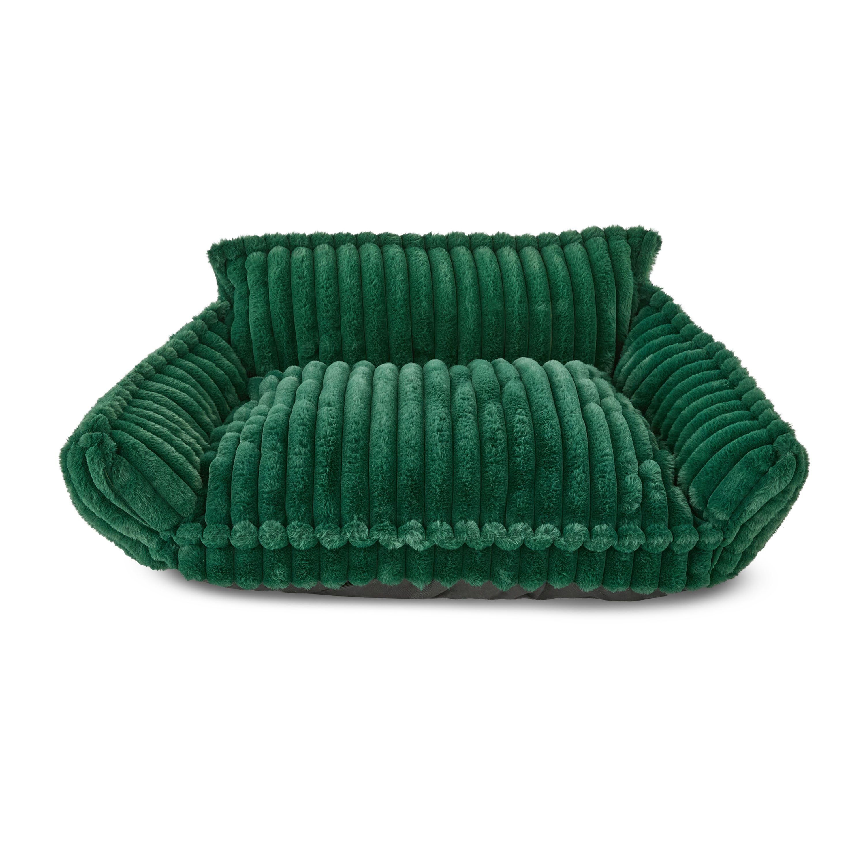 Vibrant Life Medium Plush Cord Sofa Style Dog Bed, Green, 22" x 28"