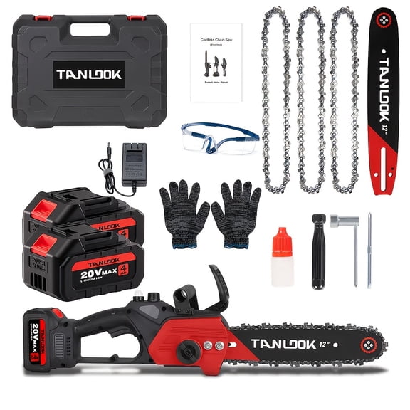 Green Cordless Electric Chainsaw Portable Rechargeable Battery Powered Chain Saw for Tree Pruning Wood Cutting Garden And Yard Maintenance