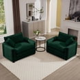 thumbnail image 1 of Modern Minimalist Corduroy 220cm Deep Seated Sofa with Two Single Chairs for Bedroom & Office, 1 of 16