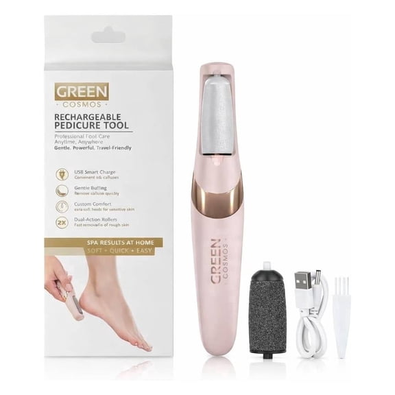 Green Cosmos Electric Callus Remover for Feet, Rechargeable Pedicure Tool