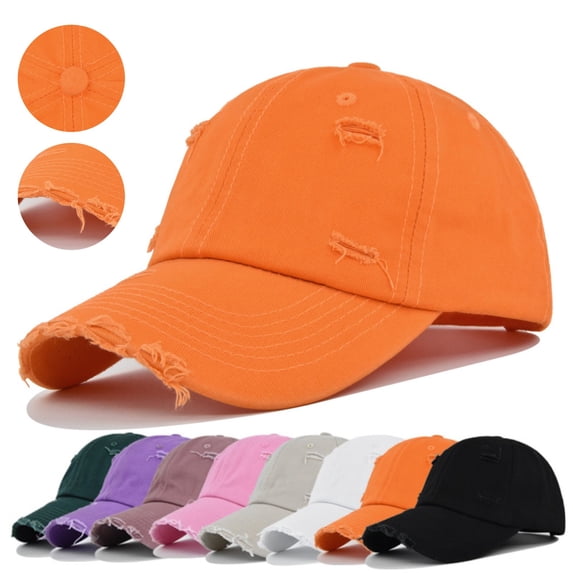 Green Cotton Baseball Cap for Men and Women Womens Baseball Hat Cotton Folding Outdoor Hat Long Brim UPF 50+ Sun Protection One Size