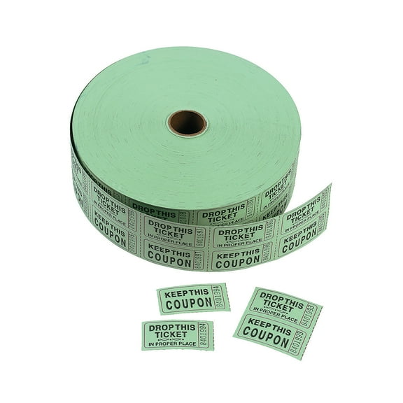 Green Coupon Double Roll Tickets - Party Favors - 1 Piece