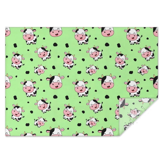 Green Cow Spot Pattern Rectangle Tablecloth 60"x84",Waterproof Polyester Rectangle Table Cloth, Wipeable Spillproof Polyester Tablecloth for Dining, Camping, Indoor and Outdoor