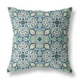 thumbnail image 1 of Green Cream Cloverleaf Boho Suede Throw Pillow, 1 of 4