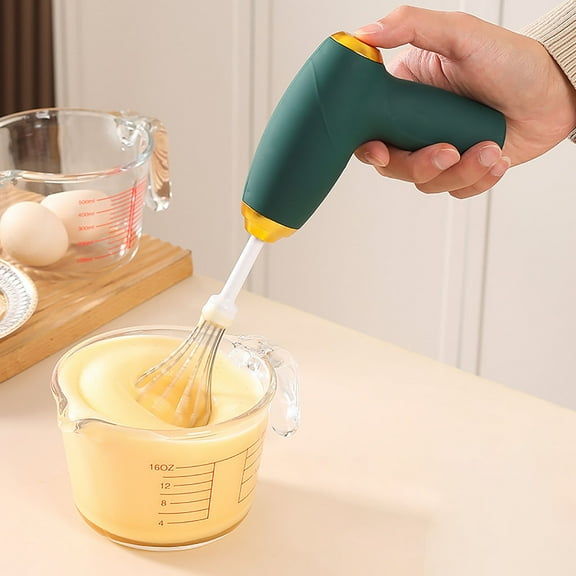 Green Cream Whipper Wireless Mini Handheld Beater Electric Mixer For Home Kitchen High Power Usb Rechargeable With Mixing Head Green 4.92X4.92 Inches