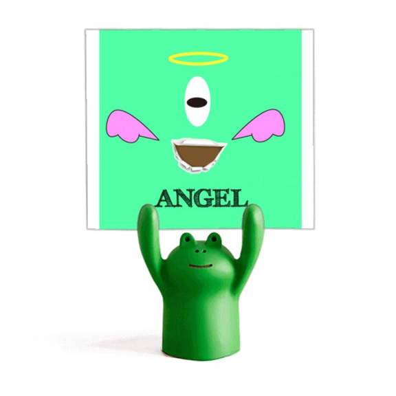 Green Creature Angel Emotion Happy Memo Holder Cartoon Animal Frog Stand Decoration
