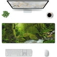 thumbnail image 1 of Green Creek -Mouse Pad, Big Desk Mat, Extended Gaming Mouse Pad, Mouse Mat with Non-Slip Rubber Base ＆ Stitched, 31.5 X 11.8 in Large Desk Pad for Keyboard, Mouse, Home and Office, 1 of 1