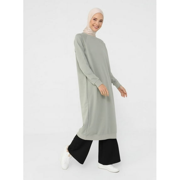 Green - Crew neck - Tunic - Refka