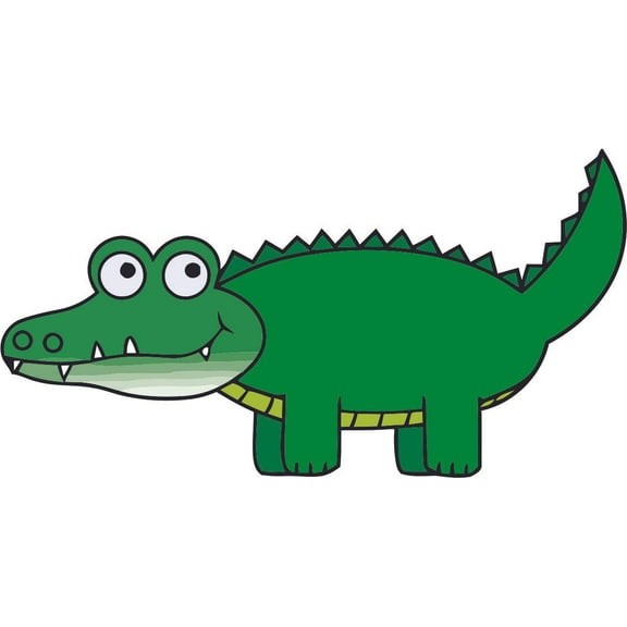 Green Crocodile Animal Cartoon Character Wall Art Decal Vinyl Sticker Girls Boys Room Bedroom Nursery Kindergarten House Fun Home Decor Removable Adhesive Sticker Peel and Stick Waterproof 20x12 inch