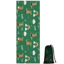 Green Crocodile Rainbow Pattern Hot Yoga Mat Towel Non Slip for Hot Yoga - Quick-Drying Yoga Mat Cover with 4 Corner Pockets with Travel Bag - Hot Yoga Towel Non Slip 70"x26"