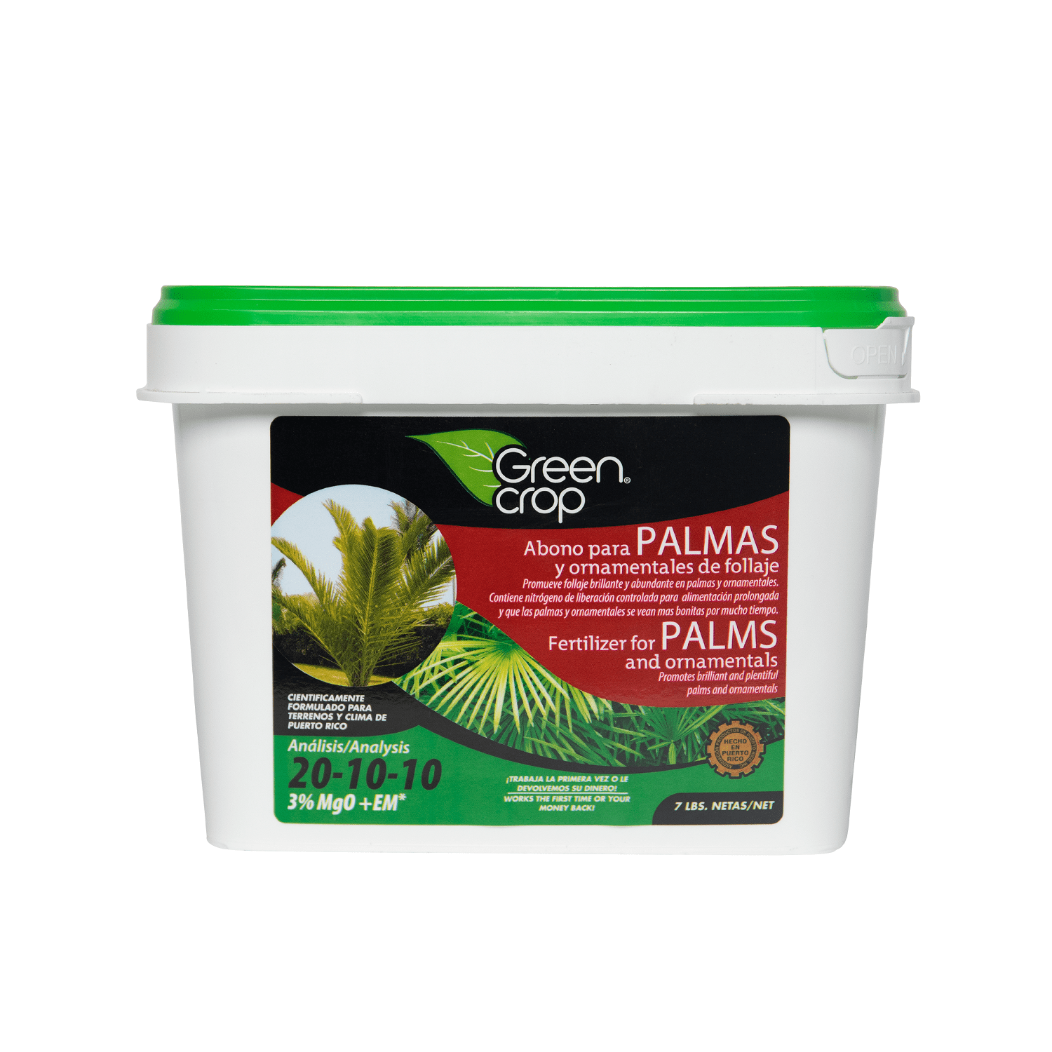 "Green Crop" Fertilizers for Palms and Ornamentals 20-10-10 3 percent Mgo EM 7 pounds