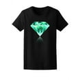 thumbnail image 1 of Green Crystal Jewelry Emerald T-Shirt Women -Image by Shutterstock, Female Small, 1 of 2