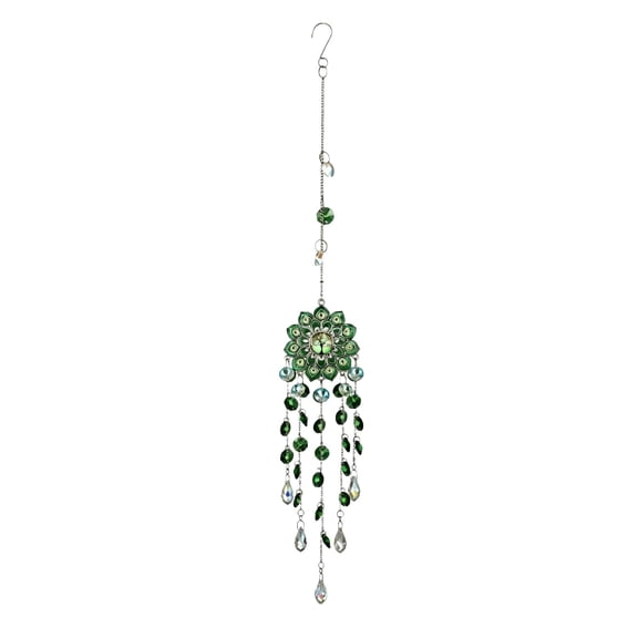 Green Crystal Suncatcher Wind Chime Flower Tree Of Blessing Garden Ornament For Birthday Party Decor