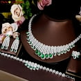 thumbnail image 1 of Green Cubic Zirconia Drop Women Necklace Bracelet Earrings Ring CZ Jewelry Set, 1 of 9