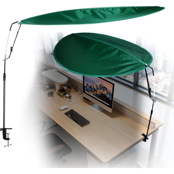 Green Cubicle Shade  Adjustable Desk Shade for Cubicle to Block Overhead Light & Glare, Portable Office Cubicle Light Shield, Reduces AC Airflow  Brings a Touch of Nature