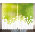 thumbnail image 1 of Ambesonne Green Curtains 2 Panel Set, Triangular Abstract Pattern, 108" x 96", Yellow Green Lime Green, 1 of 3