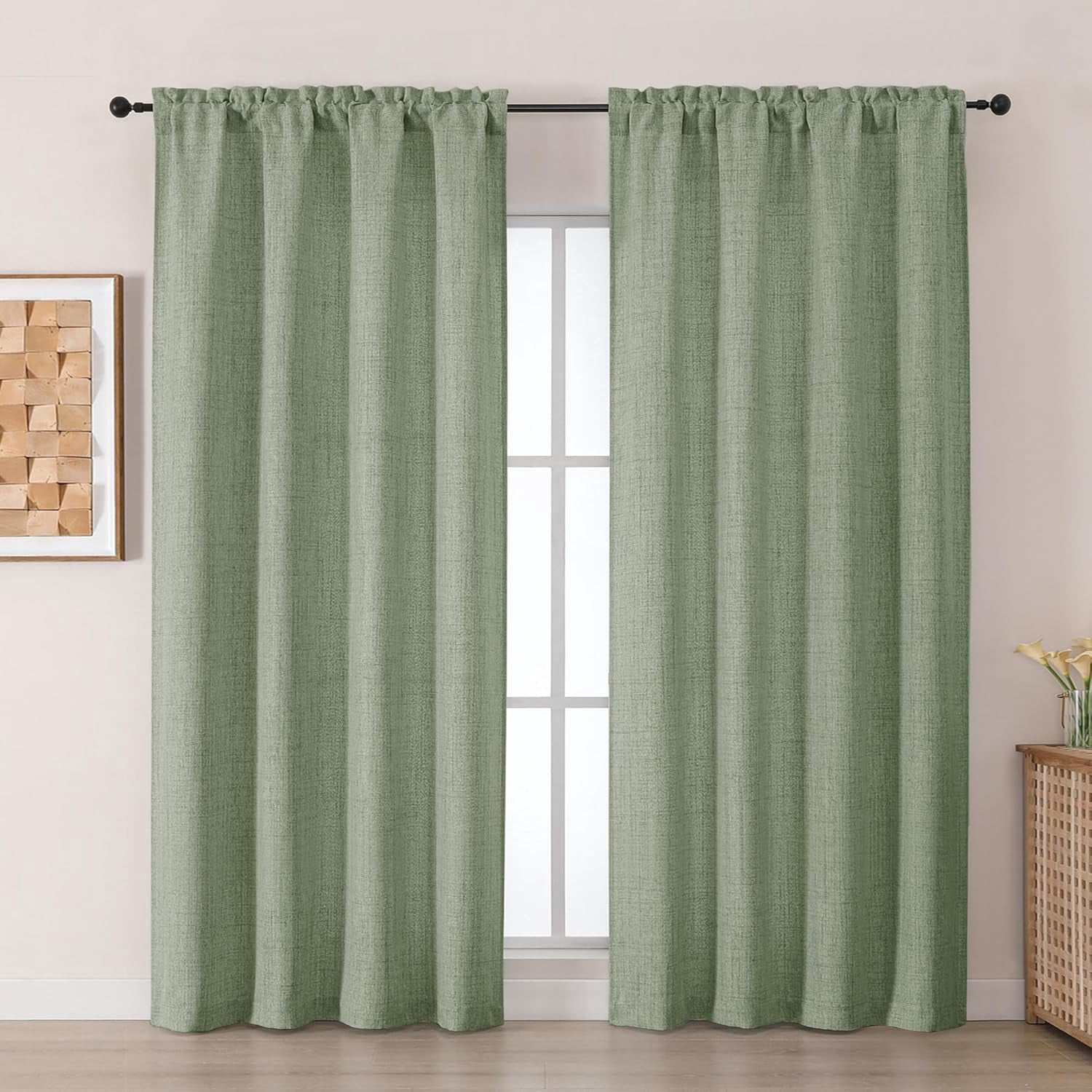 Curtains 90 Inches Long Green Curtains 90 Inches Long 2 Panels, Light Filtering Faux Green