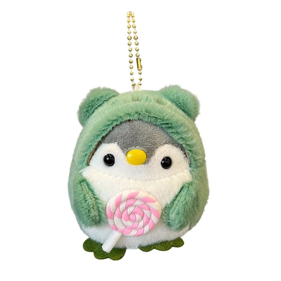 Green Cute Penguin Plush Pendant With Pearl Chain 394 Inch For Kids Decor And Gift Soft Stuffed Animal