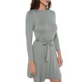 thumbnail image 1 of Green D 1X Plus Size Women's Long Sleeve Midi Cocktail Dress, Round Neck, Sexy, for Formal, Wedding Guest, Party, 1 of 6