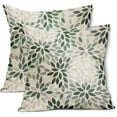 thumbnail image 1 of Green Dahlia Throw Pillow Covers 20x20 Inch Rustic Geometric Flower Decorative Square Pillow Cases Beige Tan Gray Floral Cushion Covers Farmhouse Home Decor For Sofa Bedroom Couch Outdoor Set of 2, 1 of 6