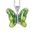 thumbnail image 1 of Green Dainty Butterfly Necklace for Women Murano Style Millefiori Glass Cute Aesthetic Beach Jewelry Friendship Women for Friend Mom 24" Birthday Christmas Gifts, 1 of 7