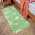 thumbnail image 1 of Green Daisy Bedroom Rug, Lovely Non-Slip Washable Soft Runner Rugs, Indoor Microfiber Area Rug for Bathroom Living Room Fast Dry, 1 of 5