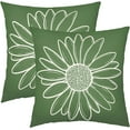 thumbnail image 1 of Green Daisy Flower Pillow Covers 20x20 Inch Set of 2 Spring Summer Floral Bloom Decorative Throw Pillows Seasonal Cotton Linen Pillow Cases Farmhouse Home Decor for Cushion Couch Sofa Outdoor, 1 of 6