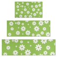 thumbnail image 1 of Green Daisy Flower White Blooms Pattern Kitchen Rugs Sets Of 3,Kitchen Runner Rugs Non Skid Washable,Decorative Kitchen Floor Mats for Kitchen,Sink,Laundry,17"x30"+ 17"x47" + 17"x59", 1 of 6