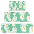 thumbnail image 1 of Green Daisy Flower Yellow Centers Pattern Kitchen Rugs Sets Of 3,Kitchen Runner Rugs Non Skid Washable,Decorative Kitchen Floor Mats for Kitchen,Sink,Laundry,17"x30"+ 17"x47" + 17"x59", 1 of 6