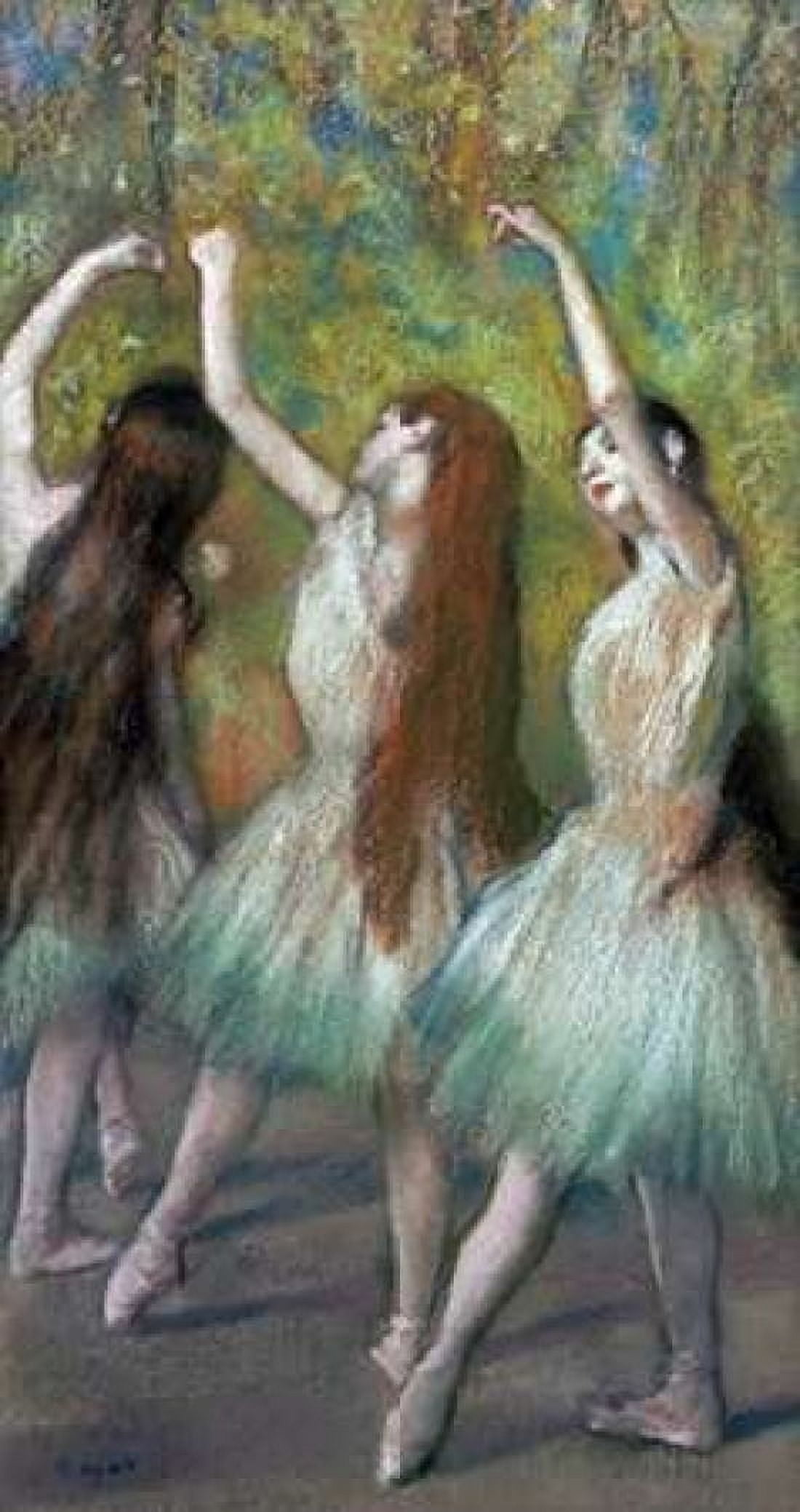 Green Dancers Canvas Art - Edgar Degas (24 x 36)