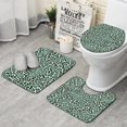 thumbnail image 1 of Green and Dark Green Giraffe Pattern Bathroom Rugs Sets 3 Piece,Toilet Cover Set,Absorbent Non Slip Bathroom Mats Sets with U-Shaped Contour Rug Toilet Rug Set, 1 of 5