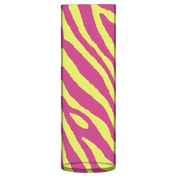 Green Dark Pink Zebra Pattern Vase Flower Vase Clear Unbreakable Plastic Tall Decorative 11.8in