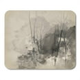 thumbnail image 1 of Green Dark Watercolour Painting of Dramatic Moody Foggy Forest Landscape Spring Autumn Fall Misty Mousepad Mouse Pad Mouse Mat 9x10 inch, 1 of 3