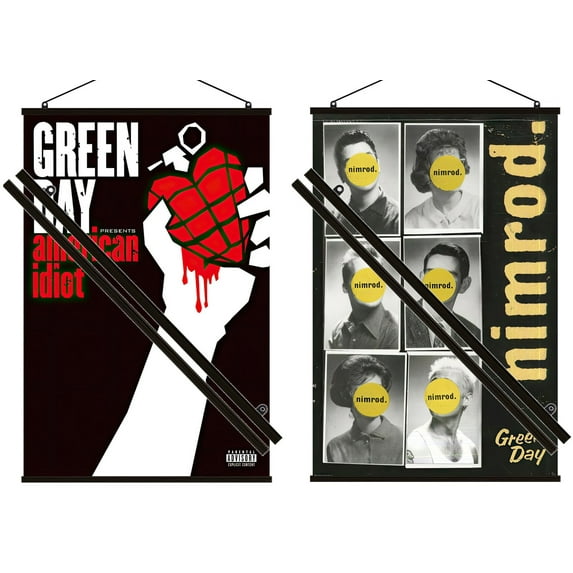 Green Day - 2 Piece Music Poster Set (American Idiot & Nimrod - Album Covers) (Size: 24" x 36" each) (Unframed Posters & Black Hangers)