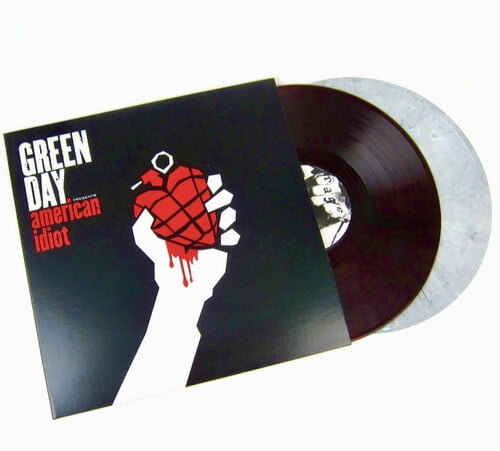 Green Day - American Idiot - Limited Colored Vinyl with LP1 pressed on Red with Black swirl & LP2 pressed on White with Black swirl - Music & Performance