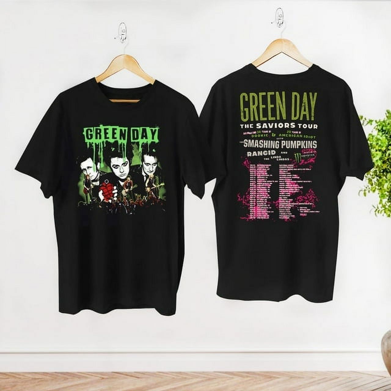 Green Day Band 90s Vintage Tee, Green Day The Saviors 2024 Tour Shirt