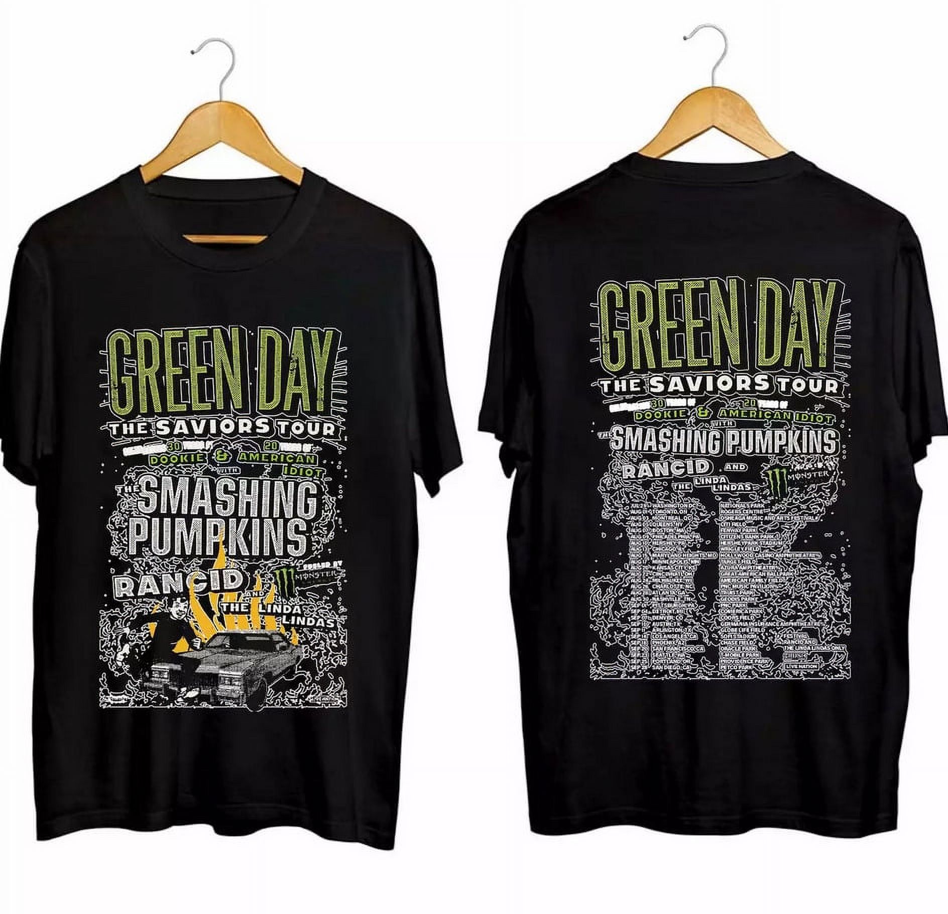 Green Day Band Green Day the Saviors 2024 Tour 2 Sided Tshirt