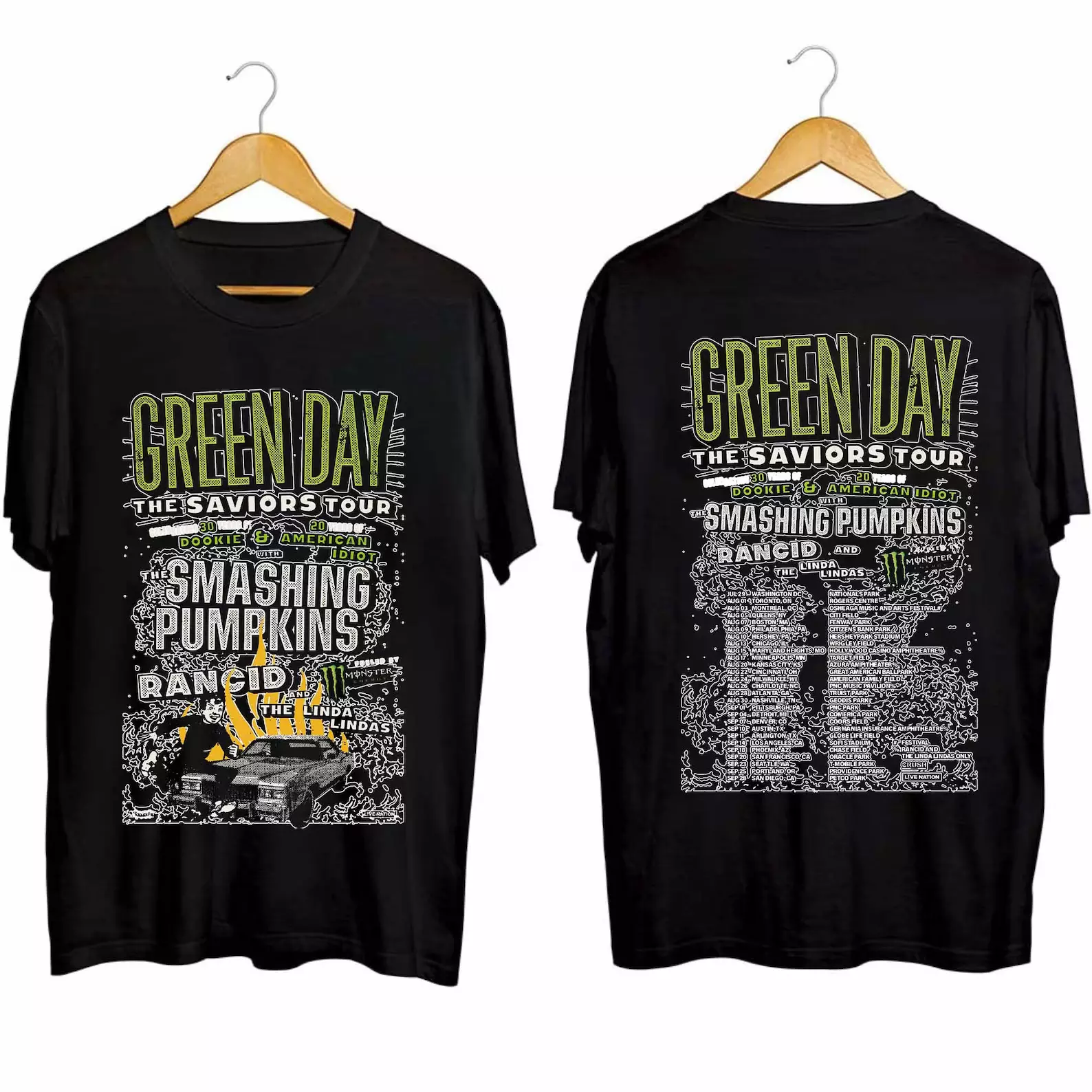 Green Day Band Shirt Green Day the Saviors 2024 Tour 2 Sided T-shirt ...