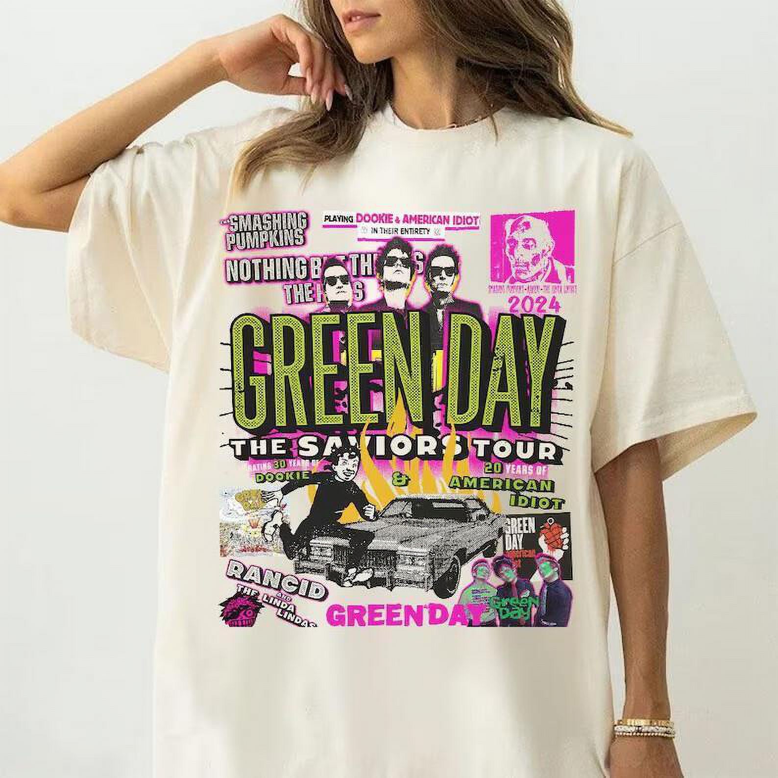 Green Day Dookie Album T Shirt Green Day The Savior Tour 2024 Unisex T