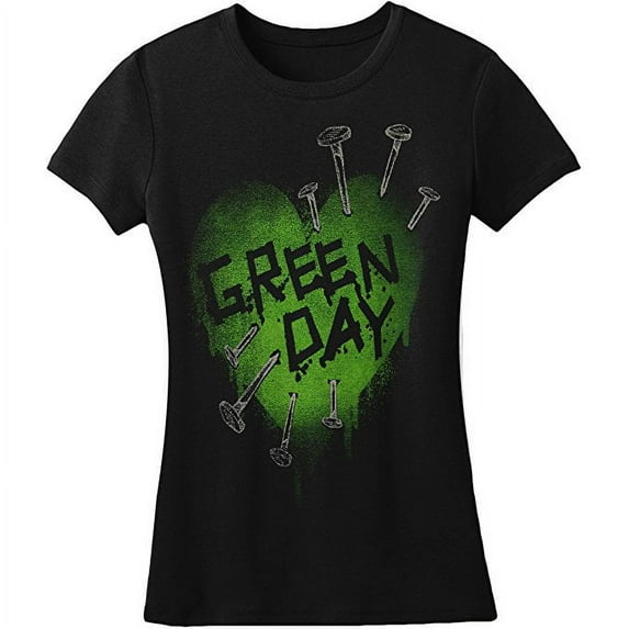 Green Day Nail Heart Junior Women's T-Shirt