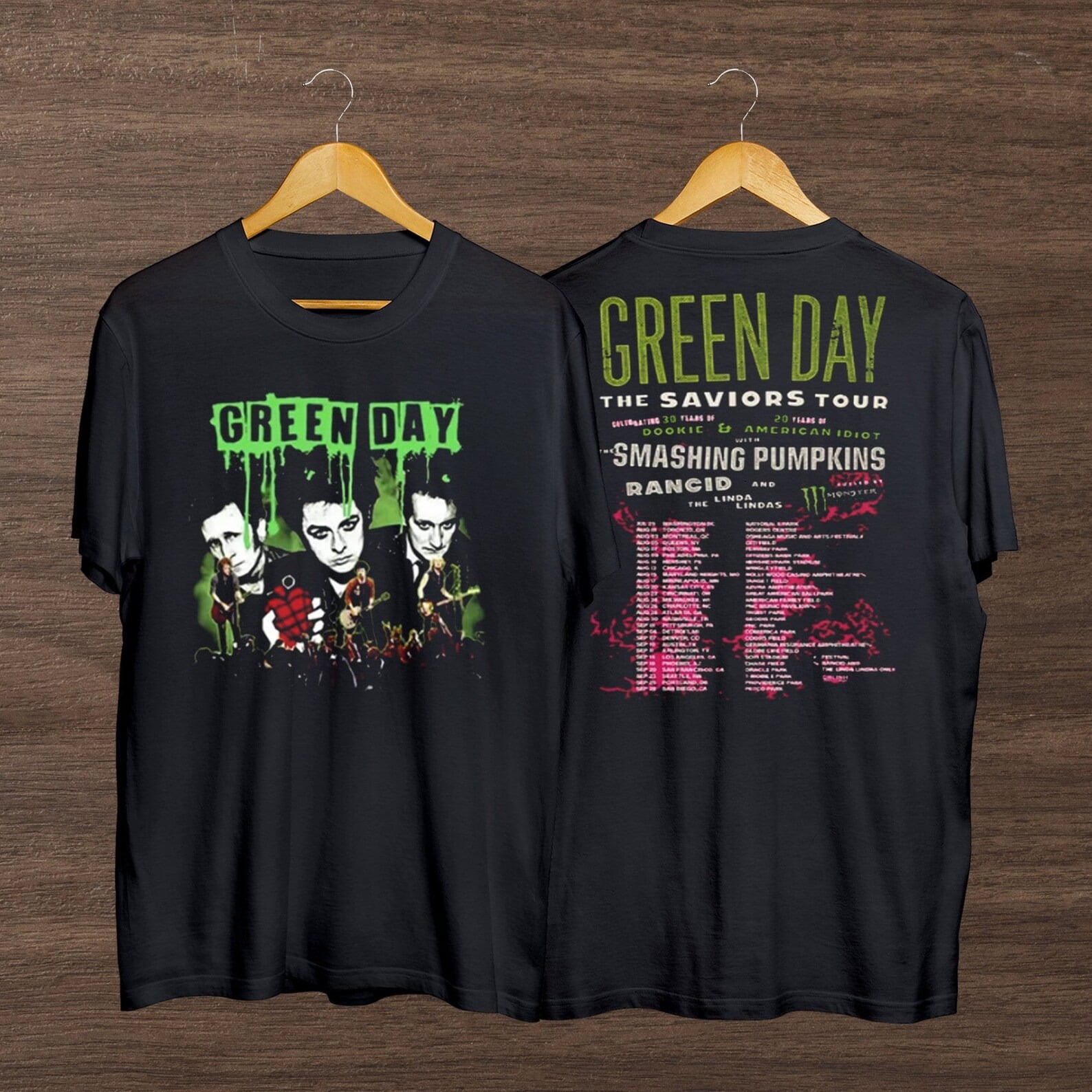 Green Day The Saviors 2024 Tour Shirt 2 Sides - Walmart.com