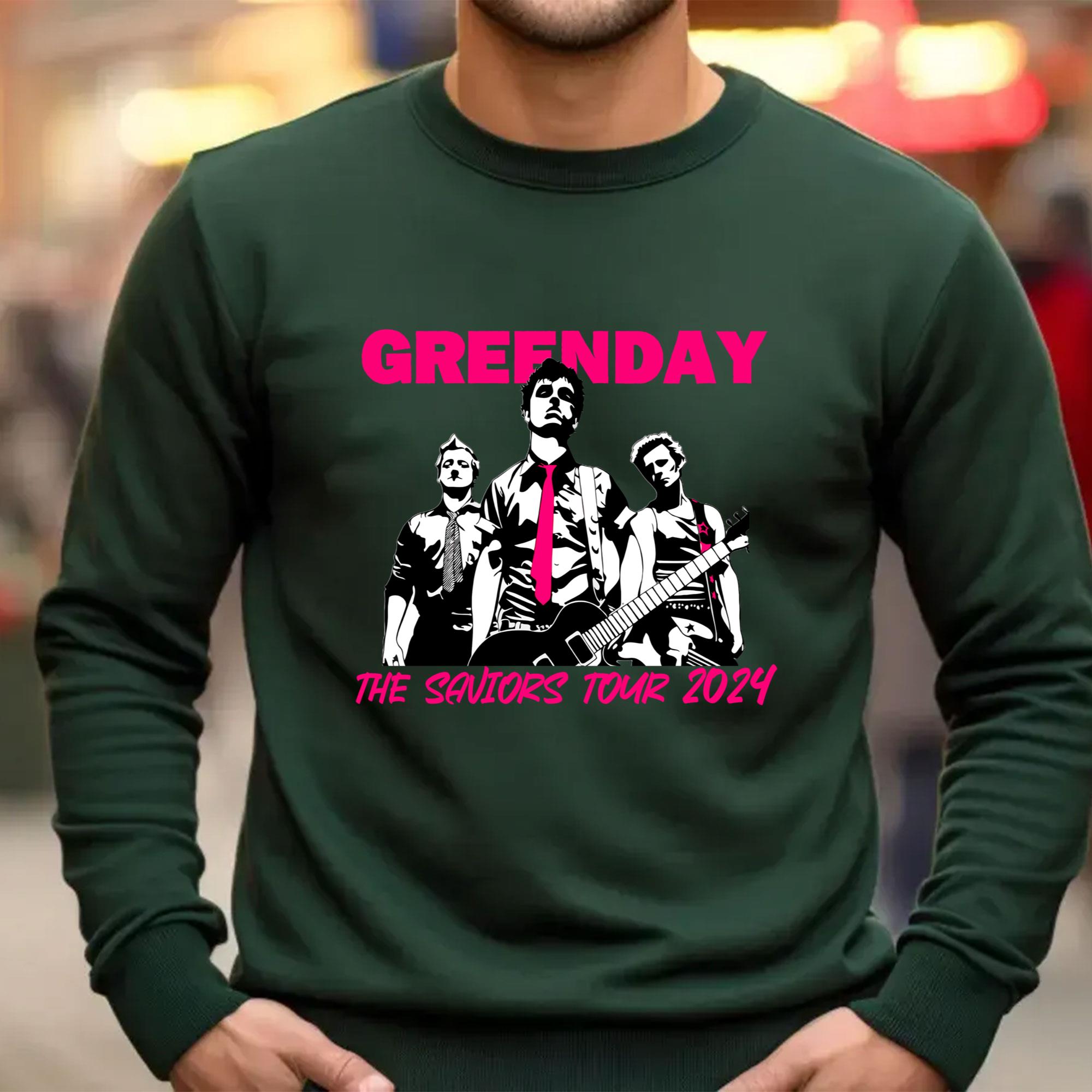 Green Day The Saviors Tour 2024 Black TShirt Gift Fans Music
