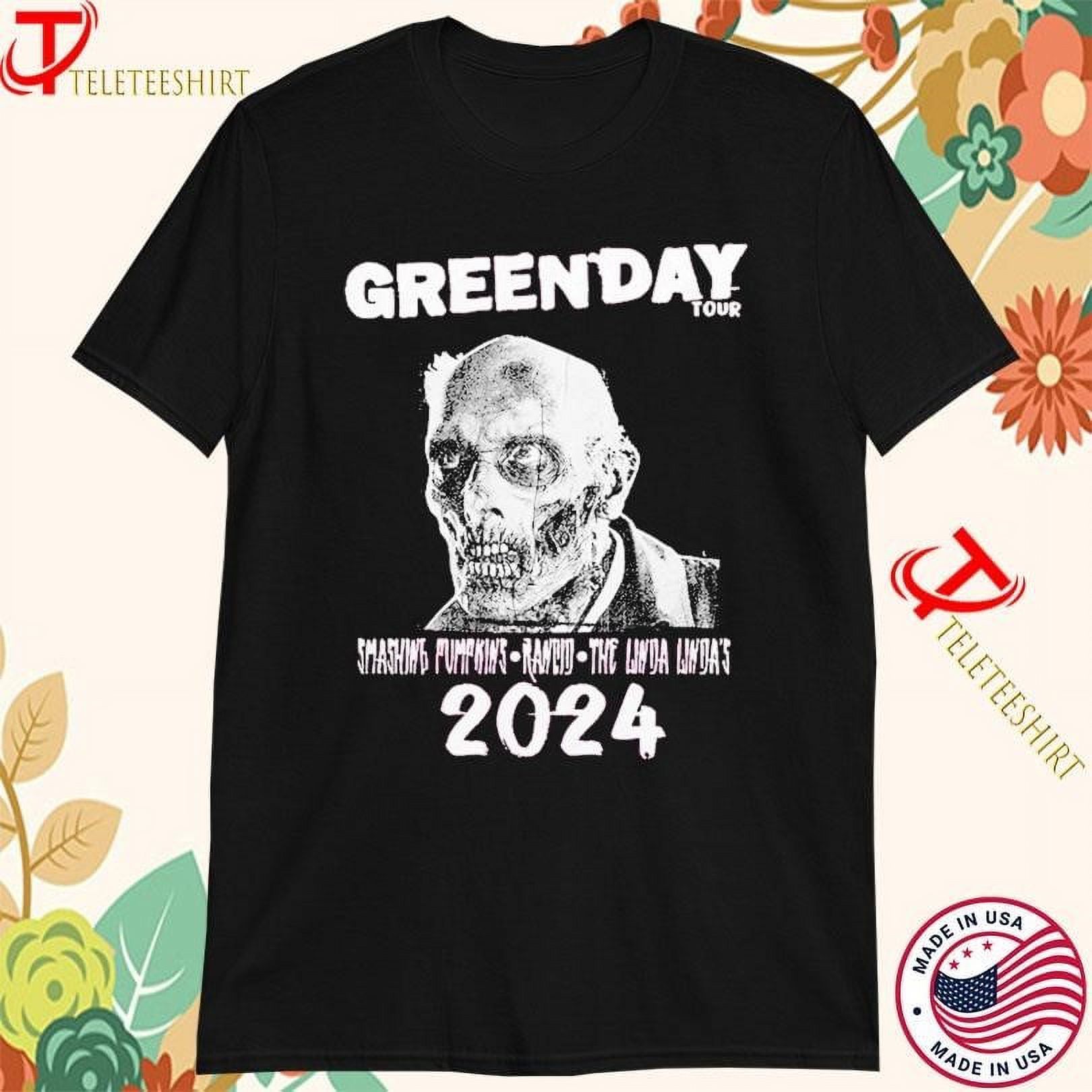 Green Day Tour 2024 Smashing Pumpkins Rancid The Linda Lindas T Shirt