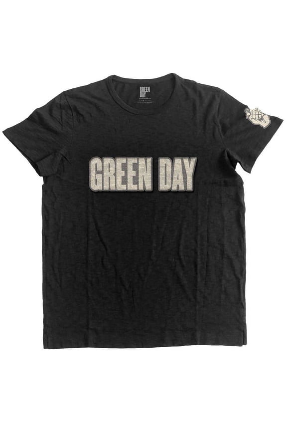 Green Day Unisex Applique T-Shirt Logo & Grenade (XX-Large)