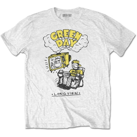 Green Day Unisex T-Shirt Longview Doodle (Large)