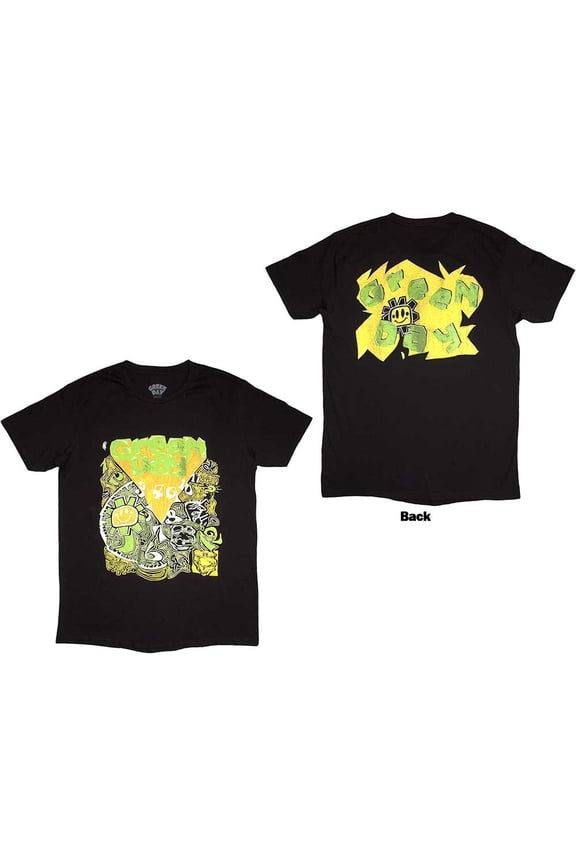 Green Day Unisex T-Shirt: Psychedelic Kerplunk (Back Print) (Small)